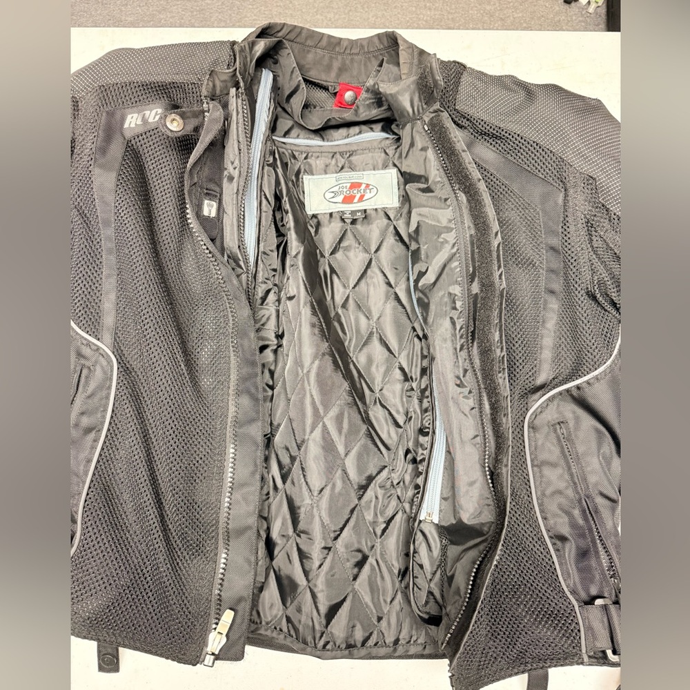 Joe Rocket Motorcycle 3-in-1 Jacket Bike Racing Black Padded Lined Medium